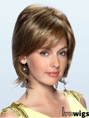 Brown Chin Length Wavy Layered 10 inch Beautiful Medium Wigs