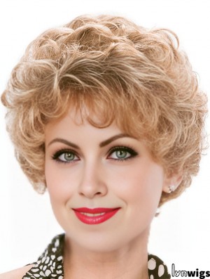 Pixie Blonde Short Capless Curly Classic Ladies Wig