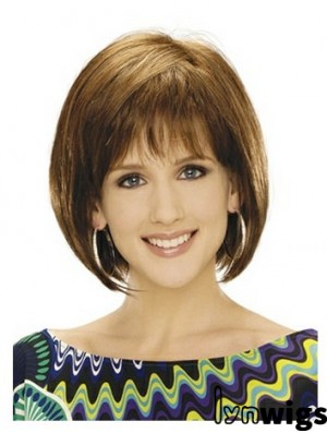 Capless Chin Length Straight Blonde Natural Bob Wigs