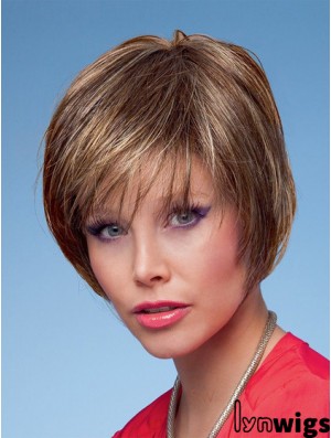 Bobs Straight Brown Capless Fashion Short Wigs