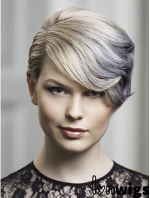 Lace Front Grey Short Wavy 8 inch Discount Fashion Wigs