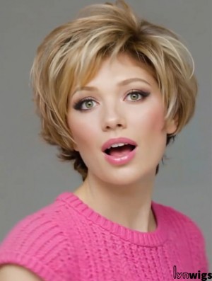 Lace Front Wavy Layered Short 8 inch Online Human Hair Wigs